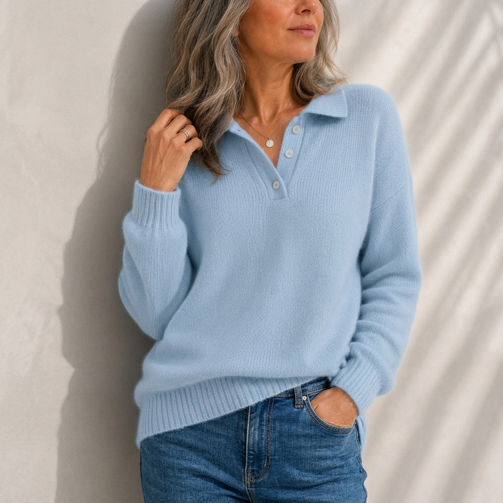 Aelis - Softtouch-Pullover mit Polokragen
