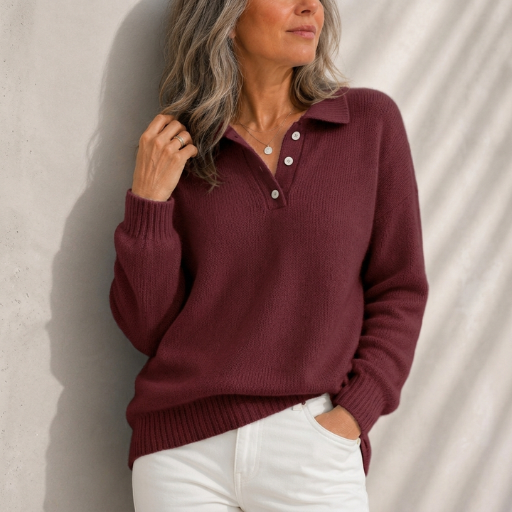 Aelis - Softtouch-Pullover mit Polokragen