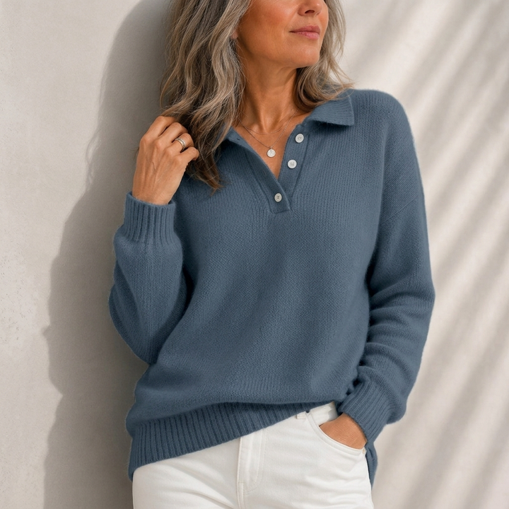 Aelis - Softtouch-Pullover mit Polokragen
