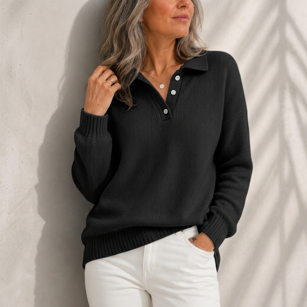 Aelis - Softtouch-Pullover mit Polokragen
