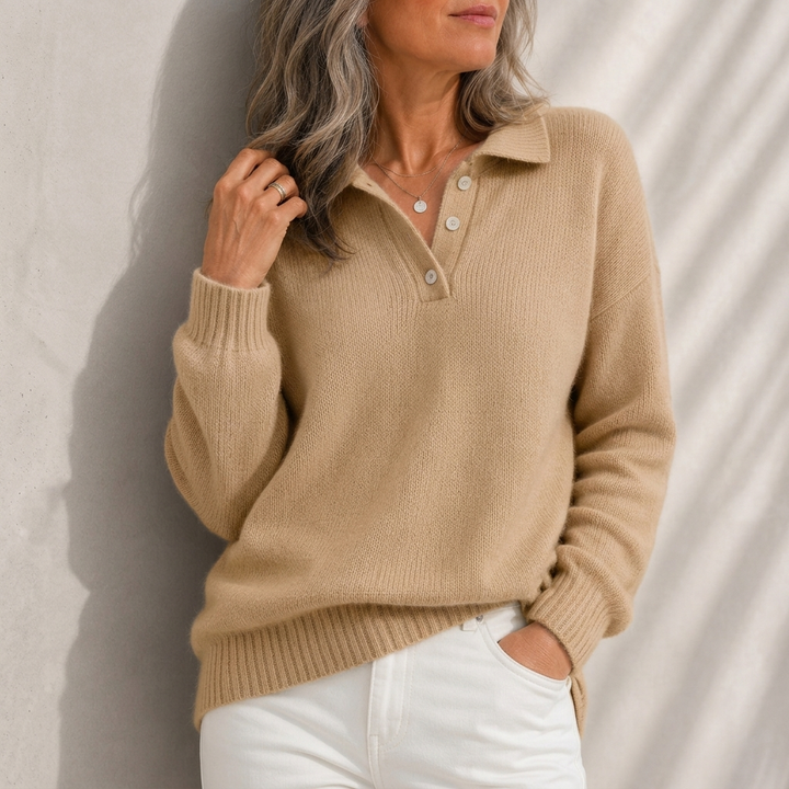 Aelis - Softtouch-Pullover mit Polokragen