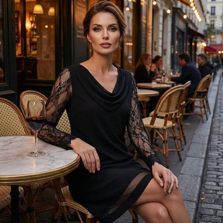 Zarellia - Elegantes Minikleid mit Ärmeln aus Spitze