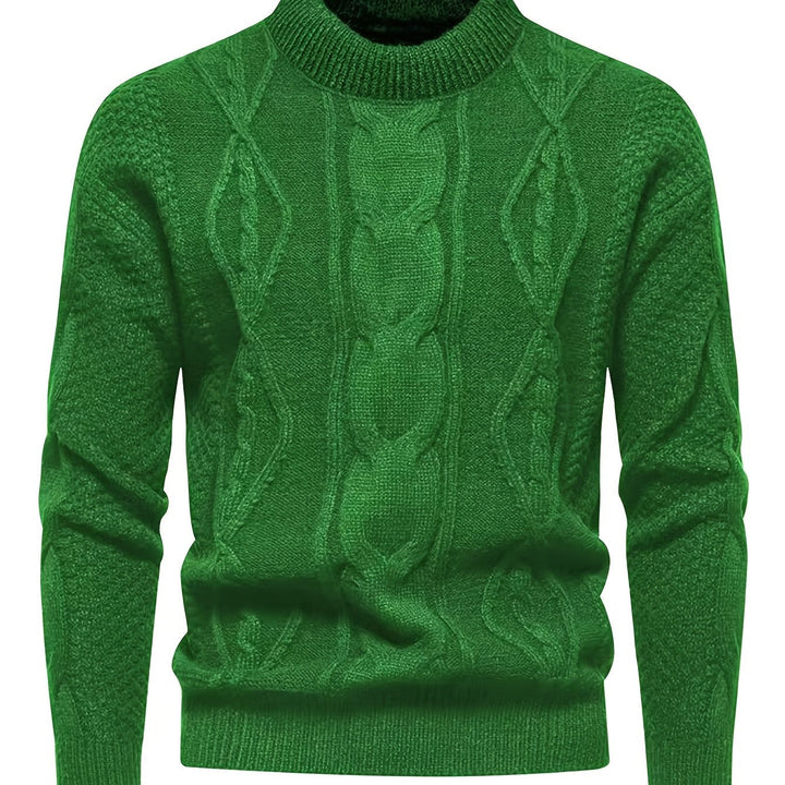 Kael - Zopfmuster-Pullover mit Stehkragen