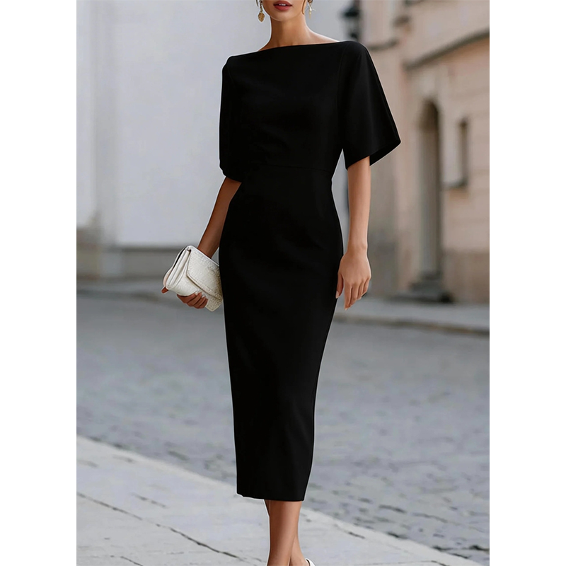 Leonelle - Elegantes Midikleid mit U-Boot-Ausschnitt