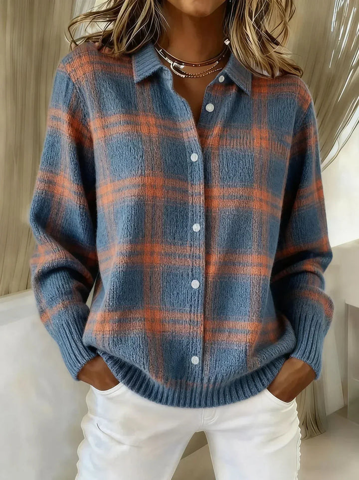Ashara - Weicher Cardigan mit Karomuster