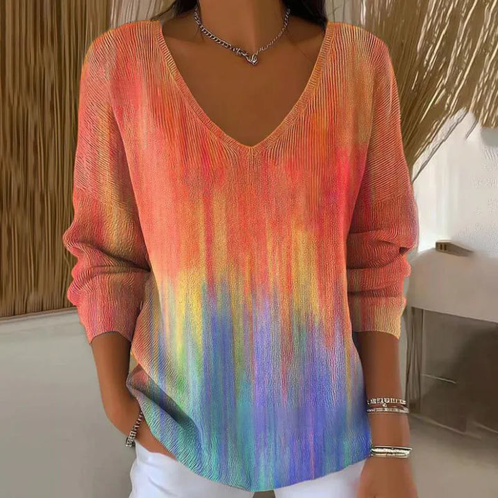 Carivella - Locker geschnittener Strickpullover mit Ahornblatt