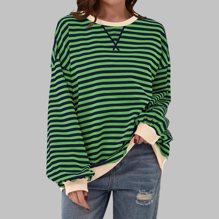 Adelia - Gestreiftes Langarm-Sweatshirt mit Soft-Touch-Finish