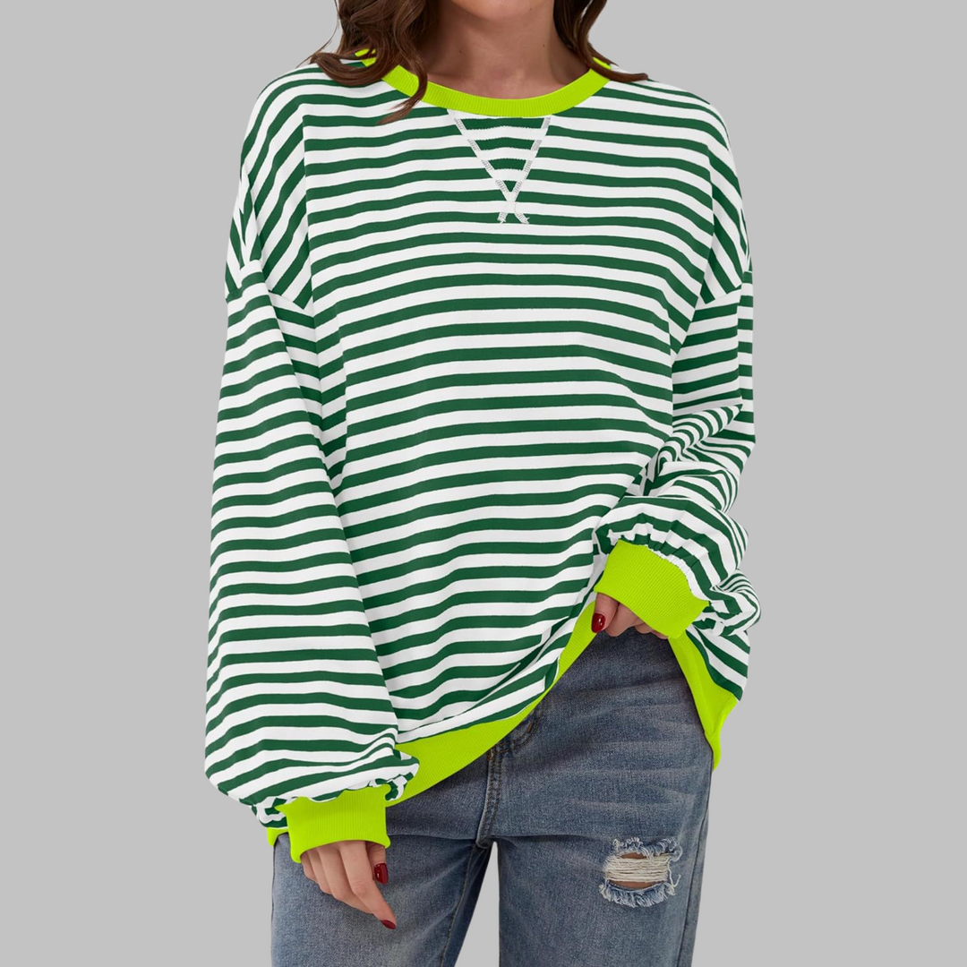 Adelia - Gestreiftes Langarm-Sweatshirt mit Soft-Touch-Finish