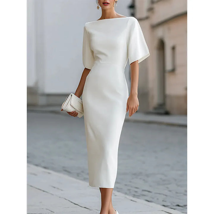 Leonelle - Elegantes Midikleid mit U-Boot-Ausschnitt