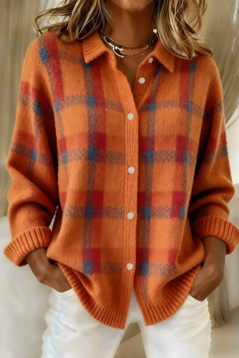 Ashara - Weicher Cardigan mit Karomuster