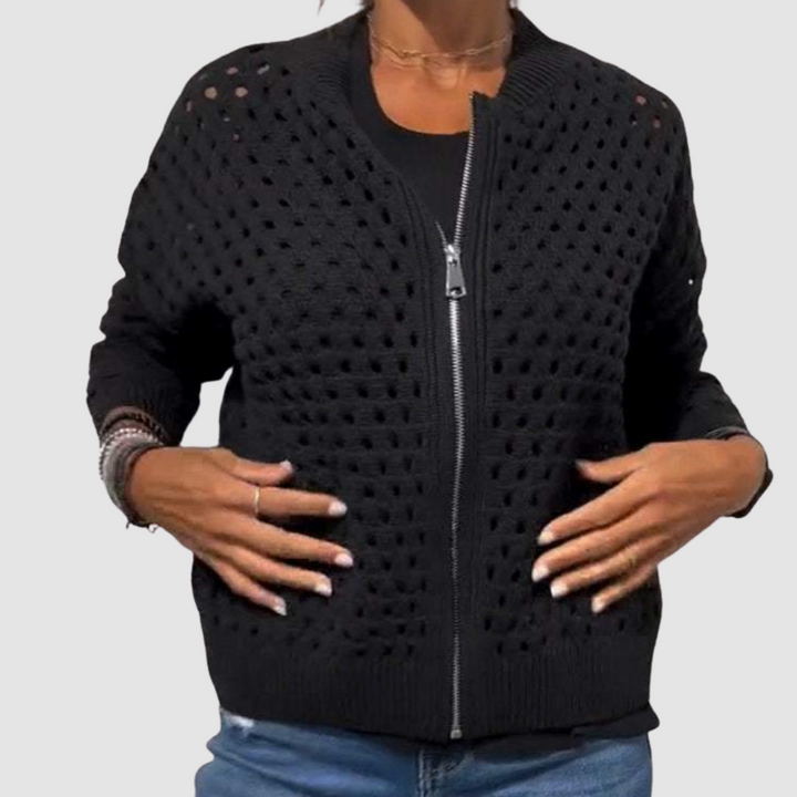 Kaelina - Weicher Cardigan mit Reißverschluss