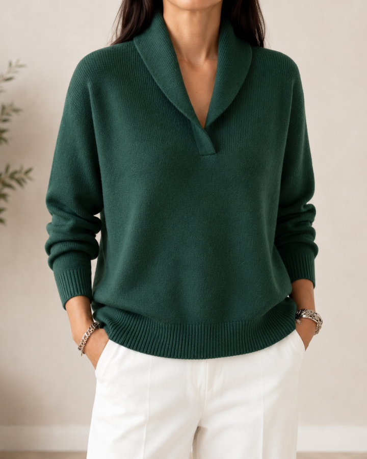 Amandina - Weicher V-Ausschnitt-Pullover