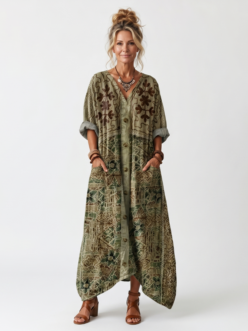Roselisse - Leichtes Midikleid mit Knopfleiste vorn
