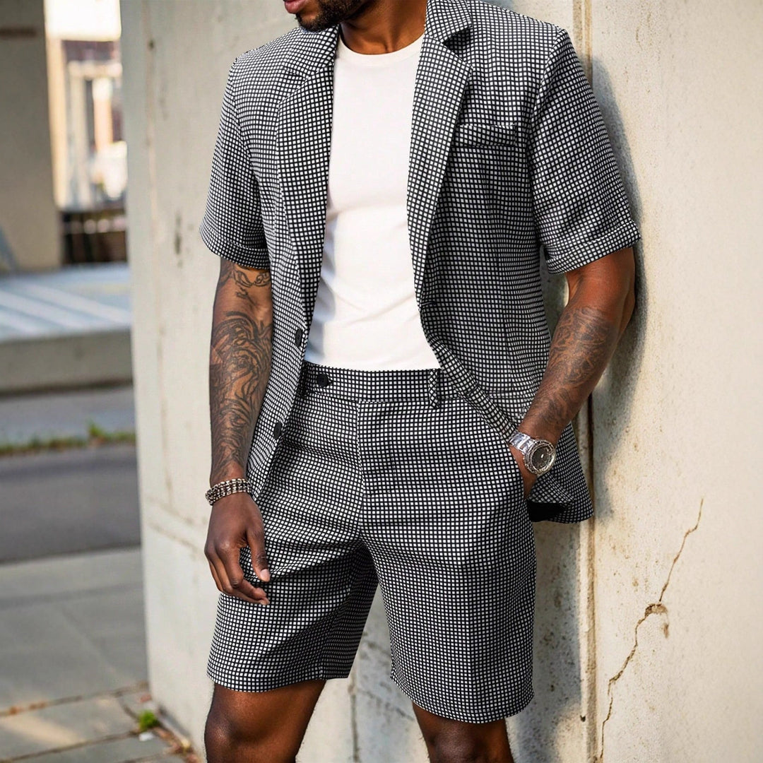 Rufus - Taillierter karierter Zweiteiler aus Blazer und Shorts
