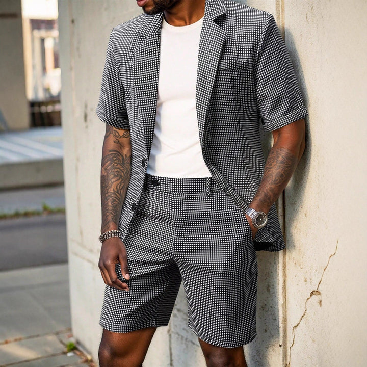 Rufus - Taillierter karierter Zweiteiler aus Blazer und Shorts
