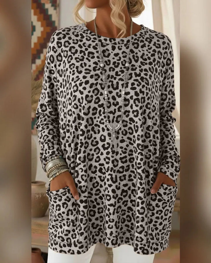 Calivelle - Softtouch-Langarmshirt mit Leopardenmuster