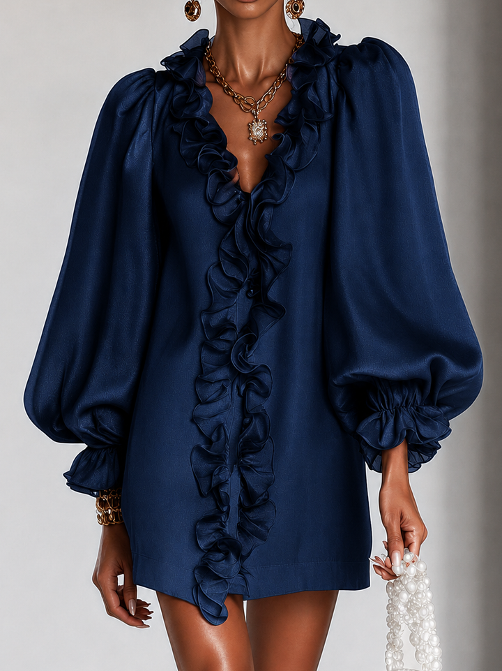 Amarina - glänzendes Minikleid