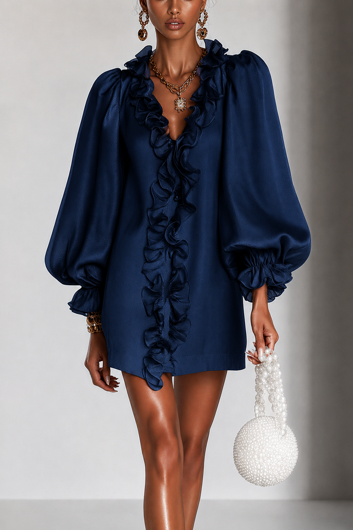 Amarina - glänzendes Minikleid