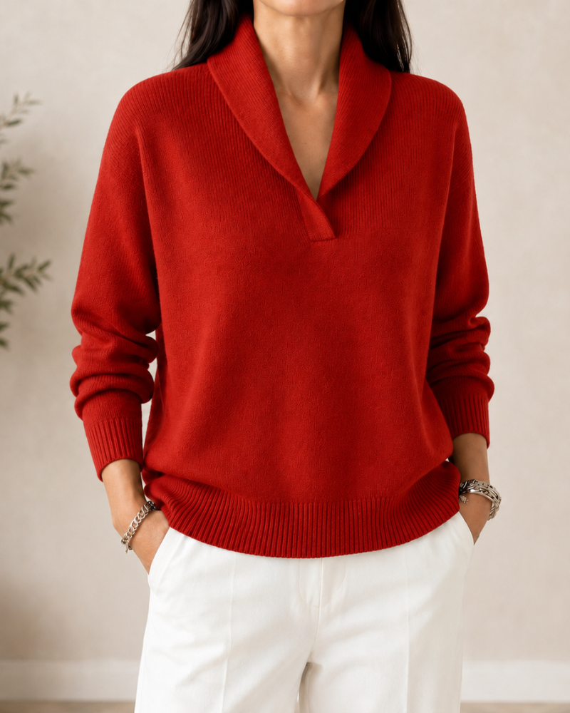 Amandina - Weicher V-Ausschnitt-Pullover