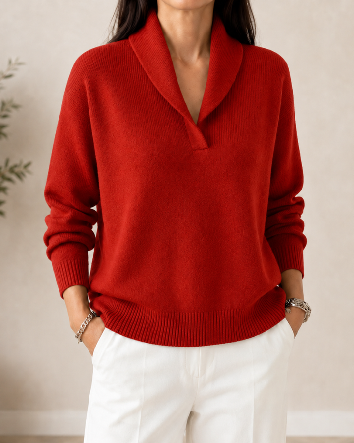 Amandina - Weicher V-Ausschnitt-Pullover