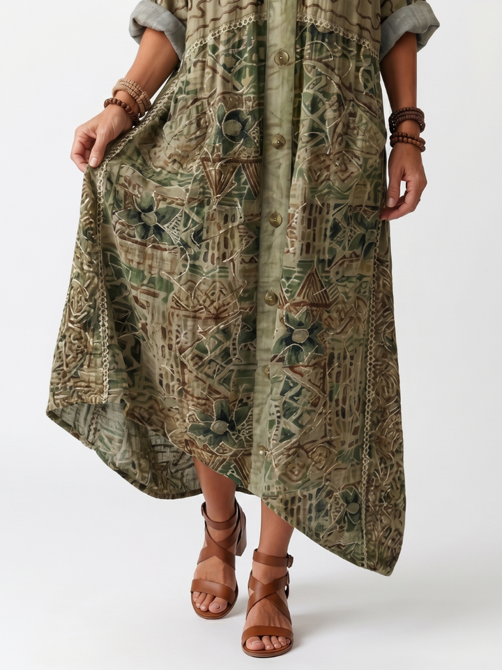 Roselisse - Leichtes Midikleid mit Knopfleiste vorn