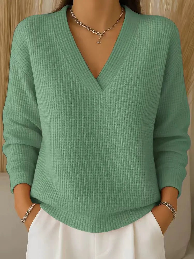 Alouina - lässiger Waffelstrickpullover