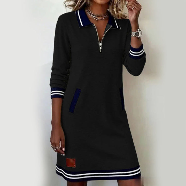 Caelyn - Soft-Touch-Polo-Kleid mit Viertelreißverschluss