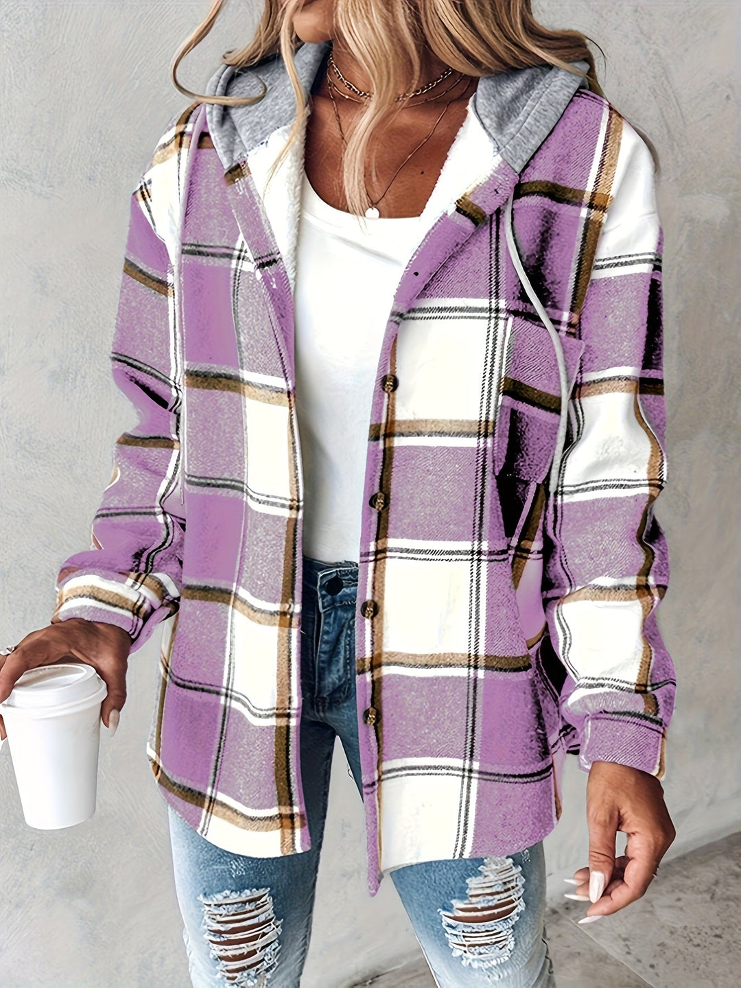 Genevessa - Weiche Hemdjacke mit Kapuze