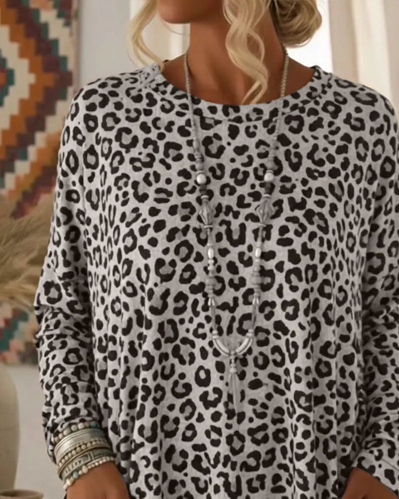 Calivelle - Softtouch-Langarmshirt mit Leopardenmuster