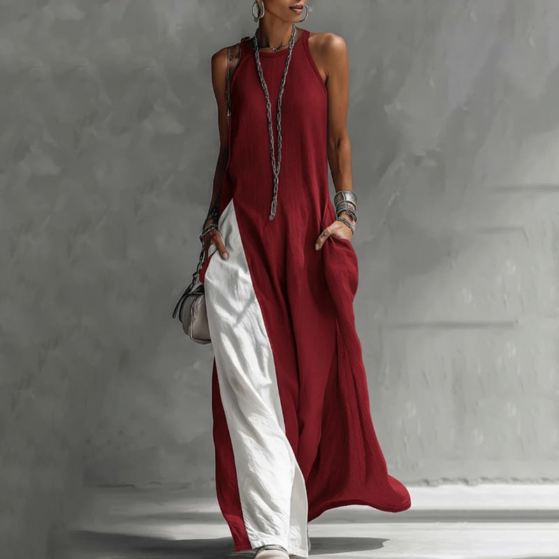 Zarella - Soft-Touch-Colorblock-Maxikleid