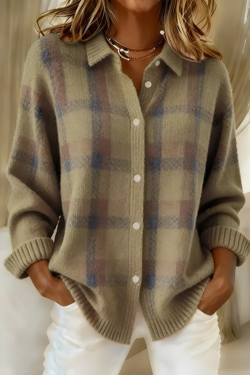 Ashara - Weicher Cardigan mit Karomuster