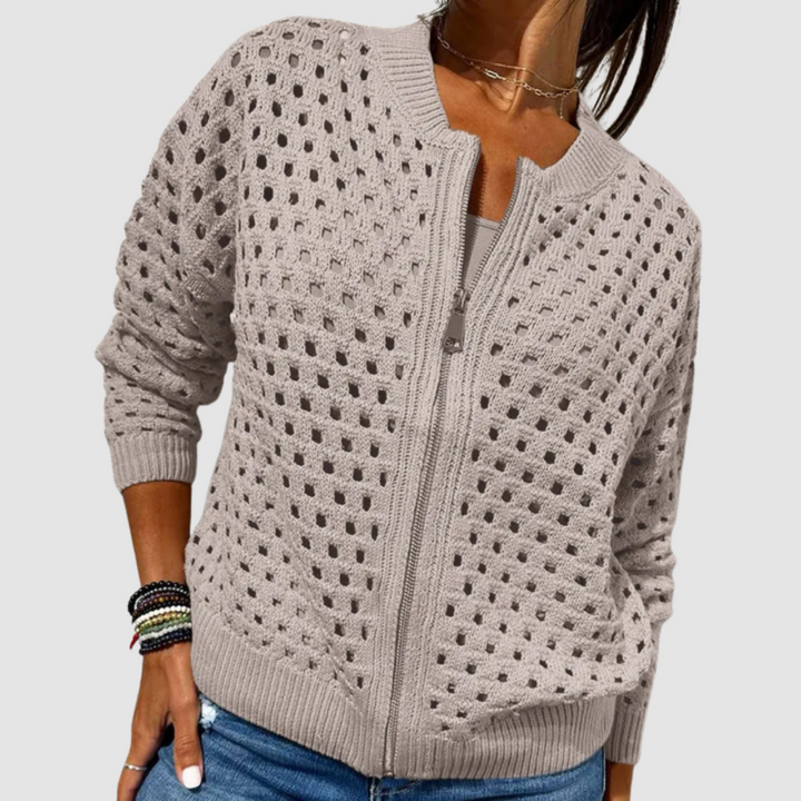 Kaelina - Weicher Cardigan mit Reißverschluss