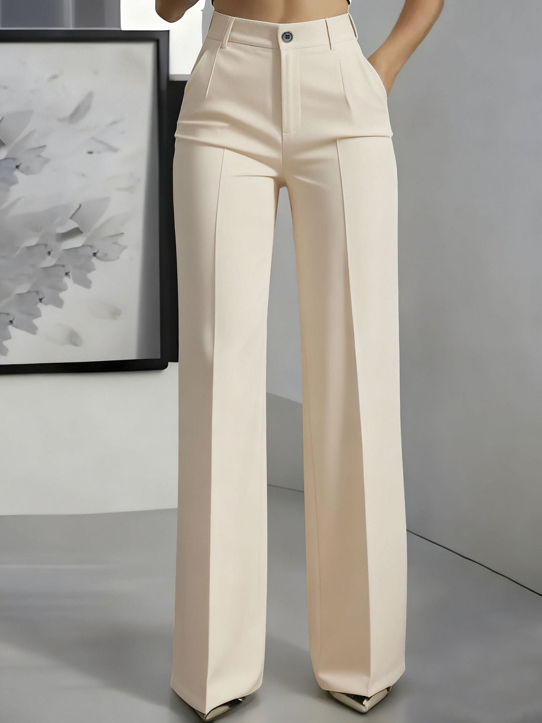 Adorisse - hoch taillierte, weite Hose im Tailoring-Stil