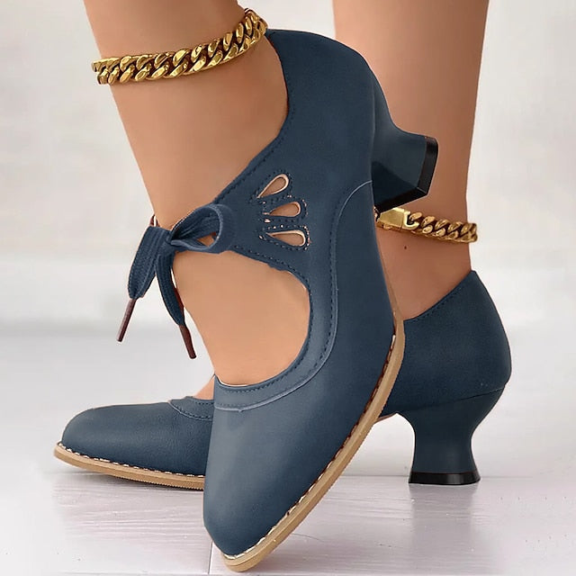 Veralyn - Vintage-Kitten-Heels zum Schnüren