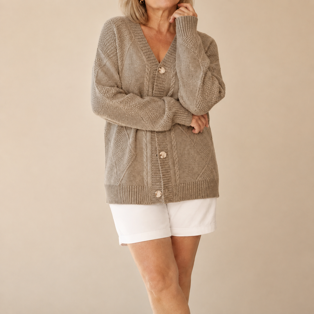 Halcyon - Soft-Touch-Strickjacke mit Knöpfen