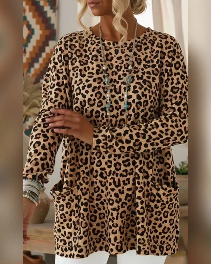 Calivelle - Softtouch-Langarmshirt mit Leopardenmuster