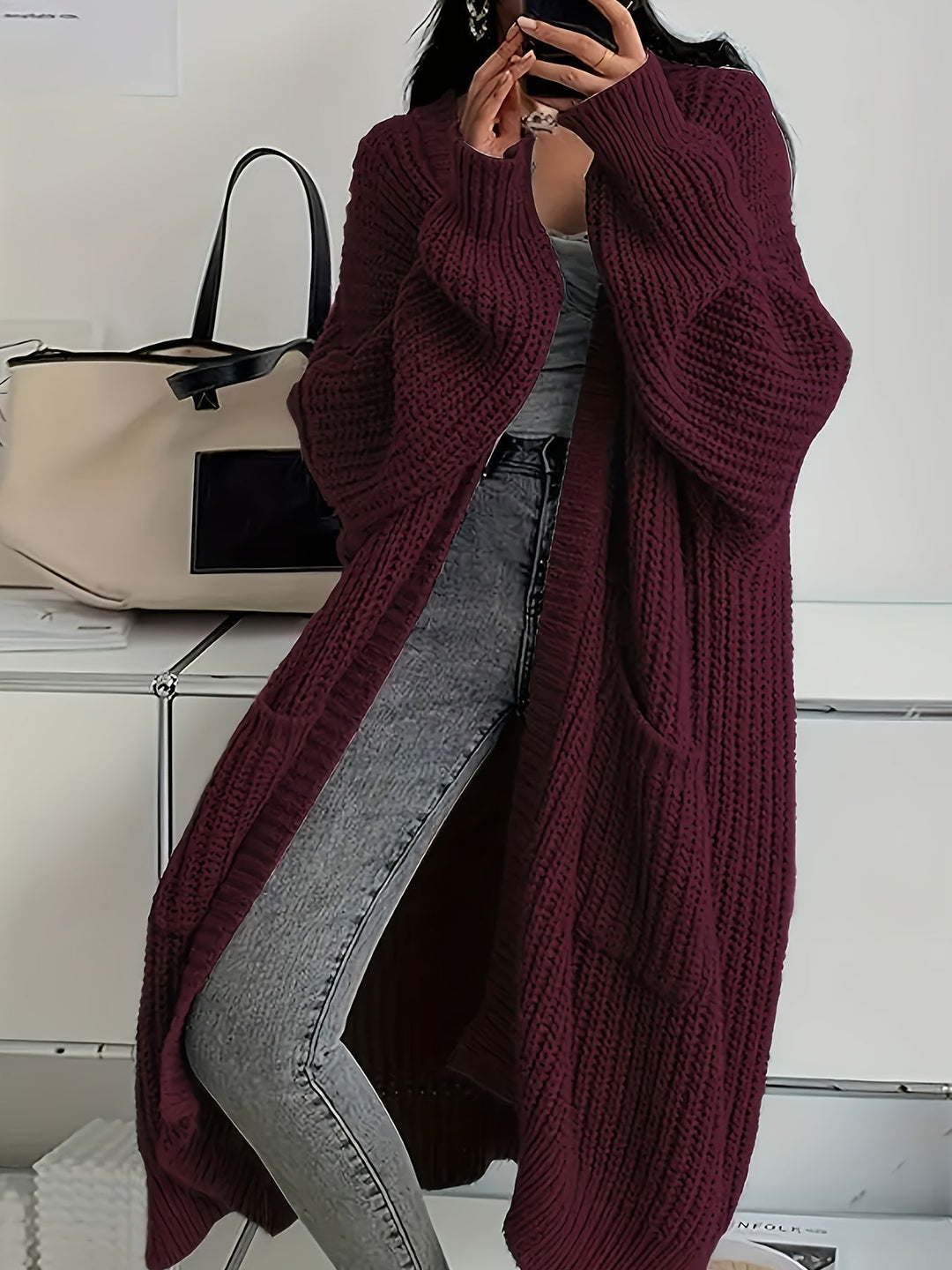 Rosalienne - Besonders weiche Long-Strickjacke