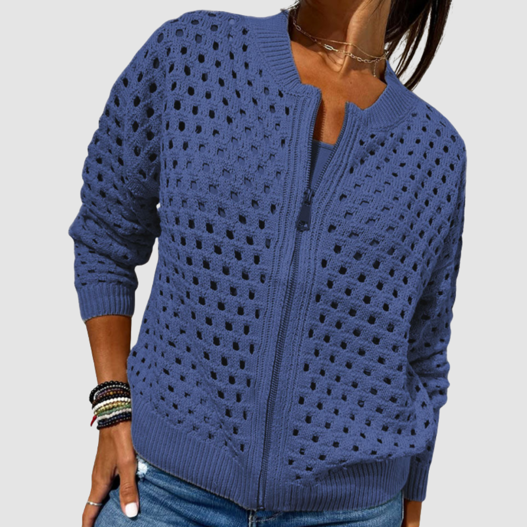 Kaelina - Weicher Cardigan mit Reißverschluss