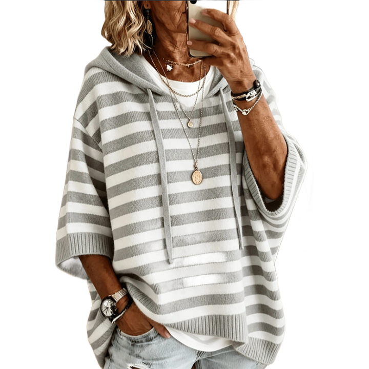 Leontine - gestreifter Strickhoodie
