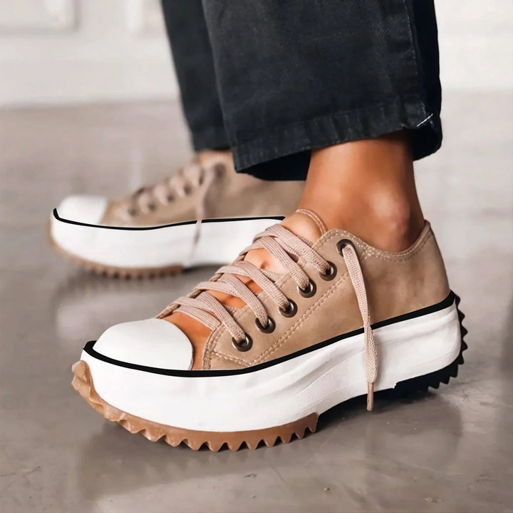 Viveca - Gepolsterte Plateau-Schnürschuhe