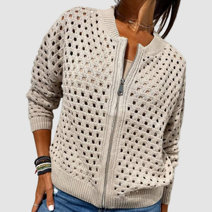 Kaelina - Weicher Cardigan mit Reißverschluss