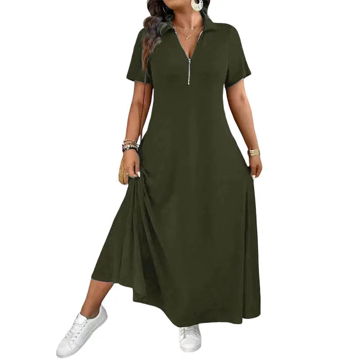Primelle - Softtouch-Maxikleid mit Reißverschluss am Ausschnitt