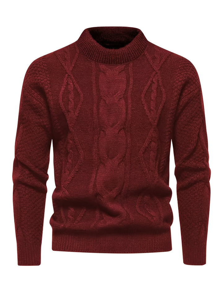 Kael - Zopfmuster-Pullover mit Stehkragen