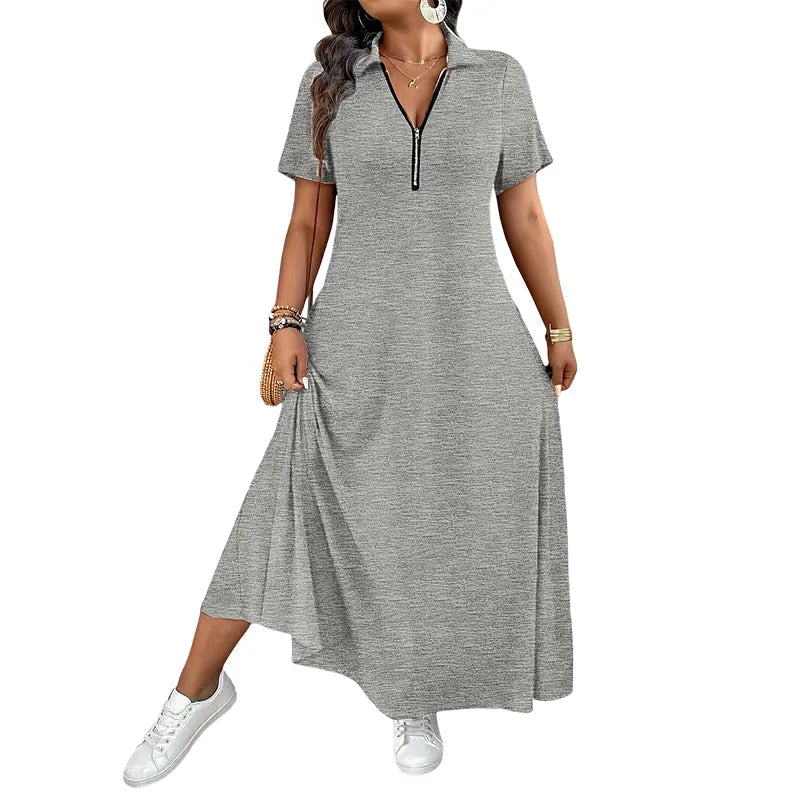 Primelle - Softtouch-Maxikleid mit Reißverschluss am Ausschnitt