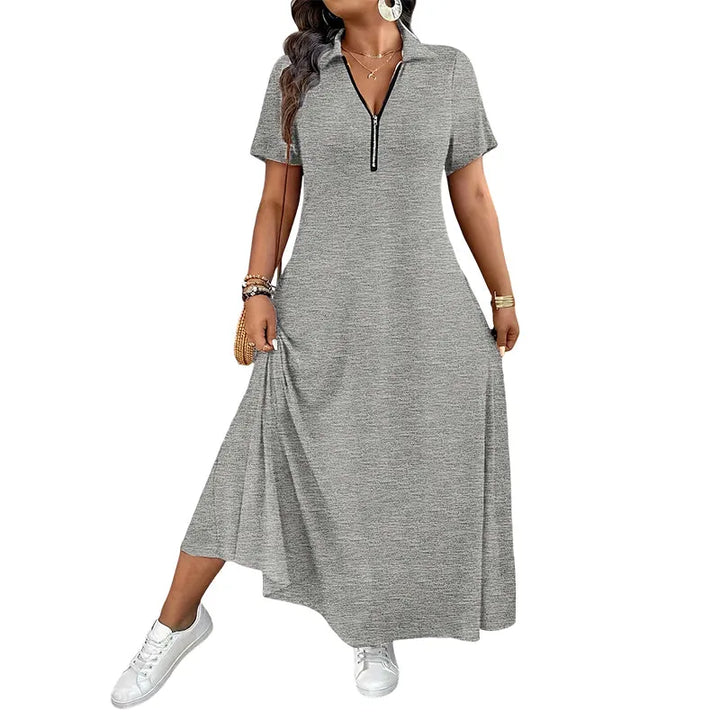 Primelle - Softtouch-Maxikleid mit Reißverschluss am Ausschnitt