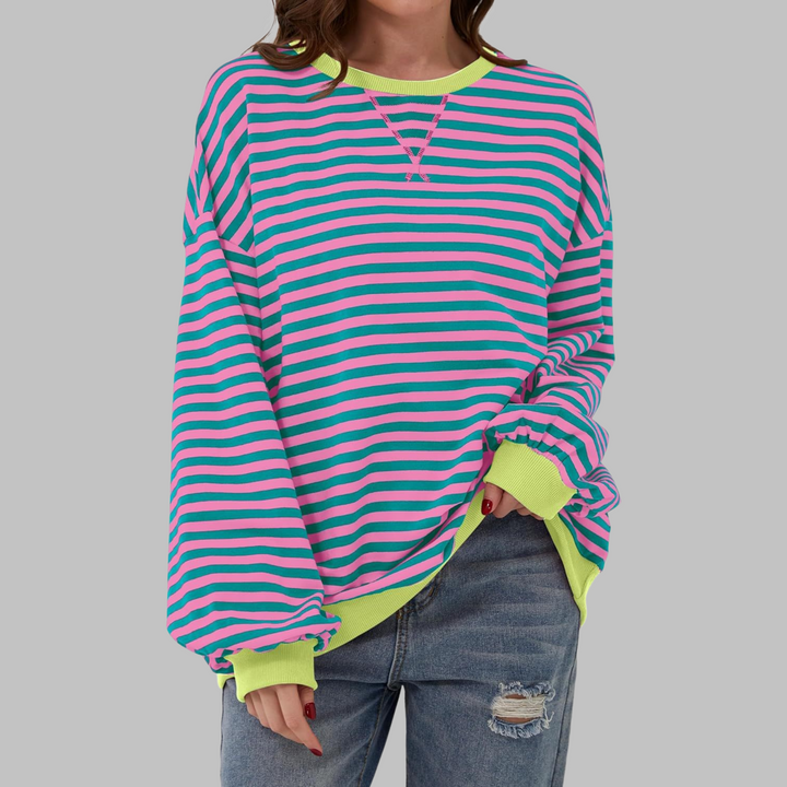 Adelia - Gestreiftes Langarm-Sweatshirt mit Soft-Touch-Finish