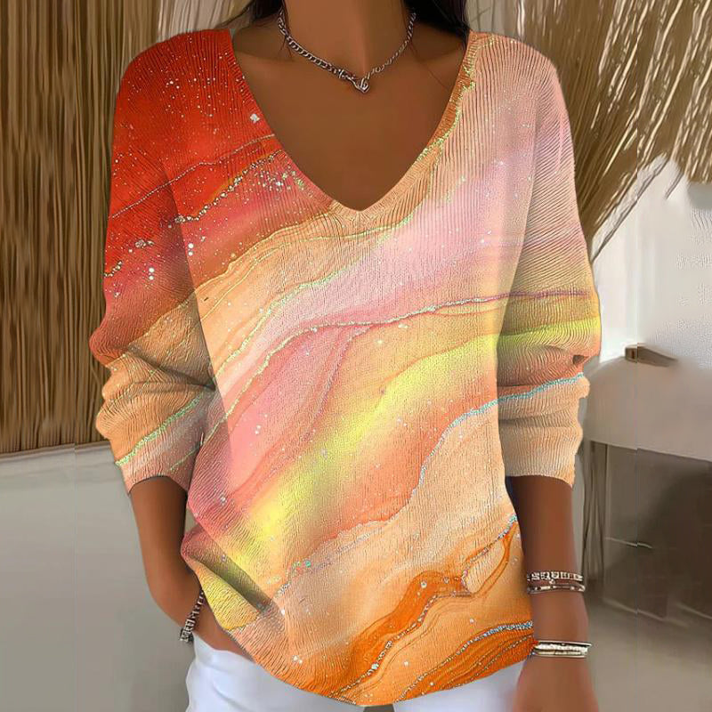 Carivella - Locker geschnittener Strickpullover mit Ahornblatt