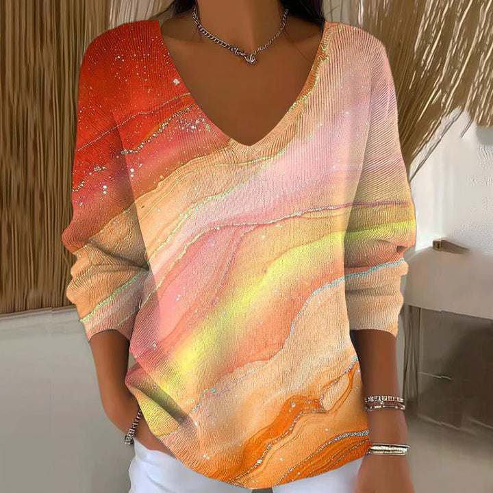 Carivella - Locker geschnittener Strickpullover mit Ahornblatt