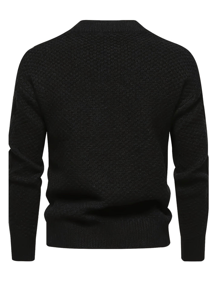 Kael - Zopfmuster-Pullover mit Stehkragen