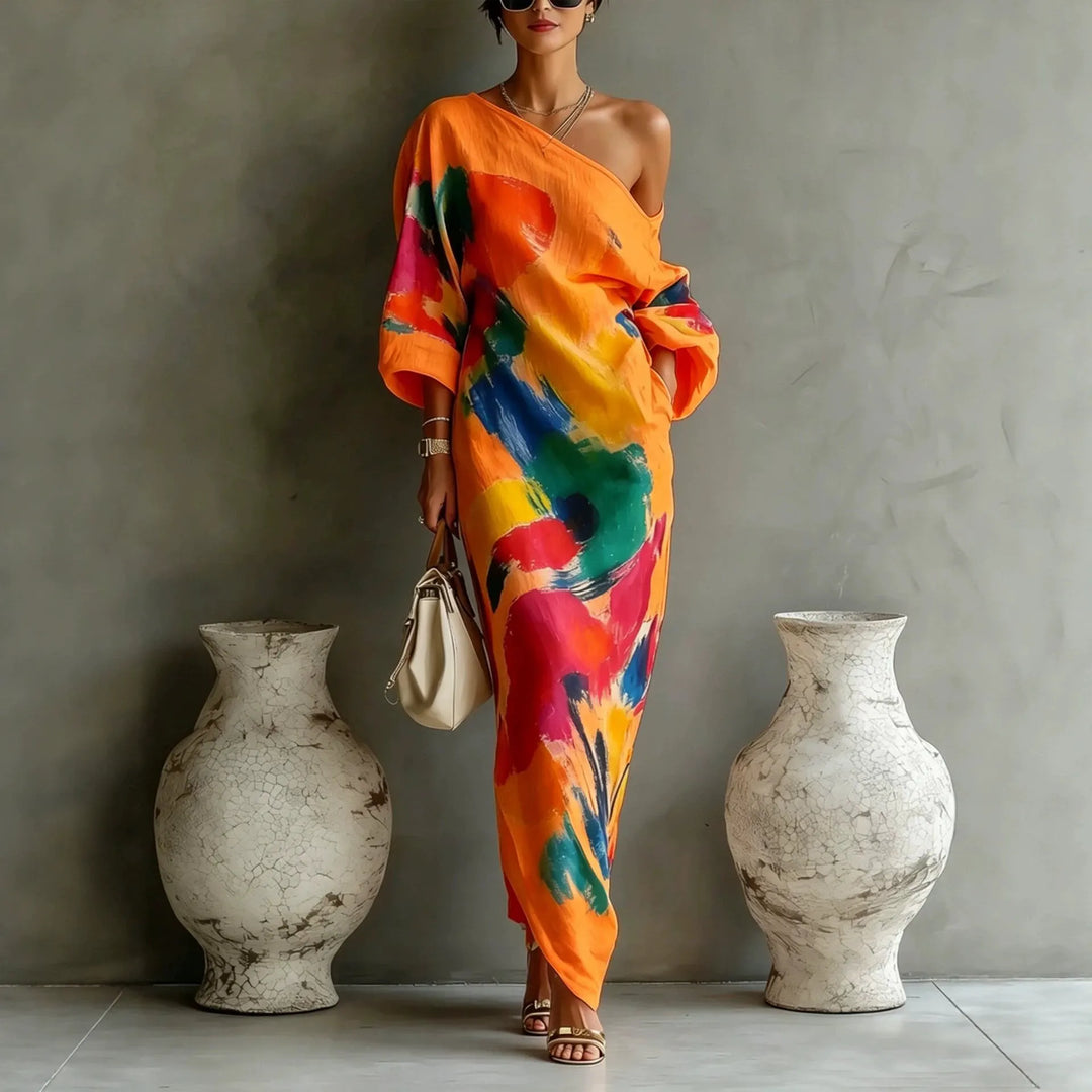 Adoressa - Skulpturales One-Shoulder-Maxikleid